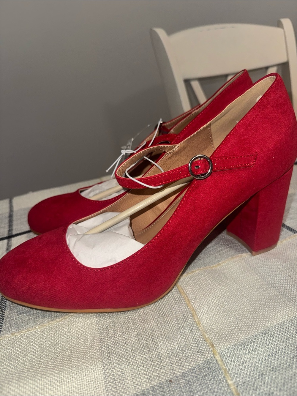 torrid Red Suede Mary Jane Block Heels